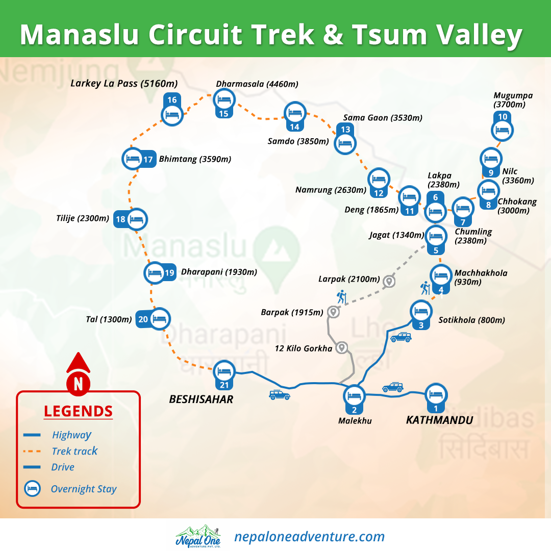 Manaslu Circuit trek and Tusum valley