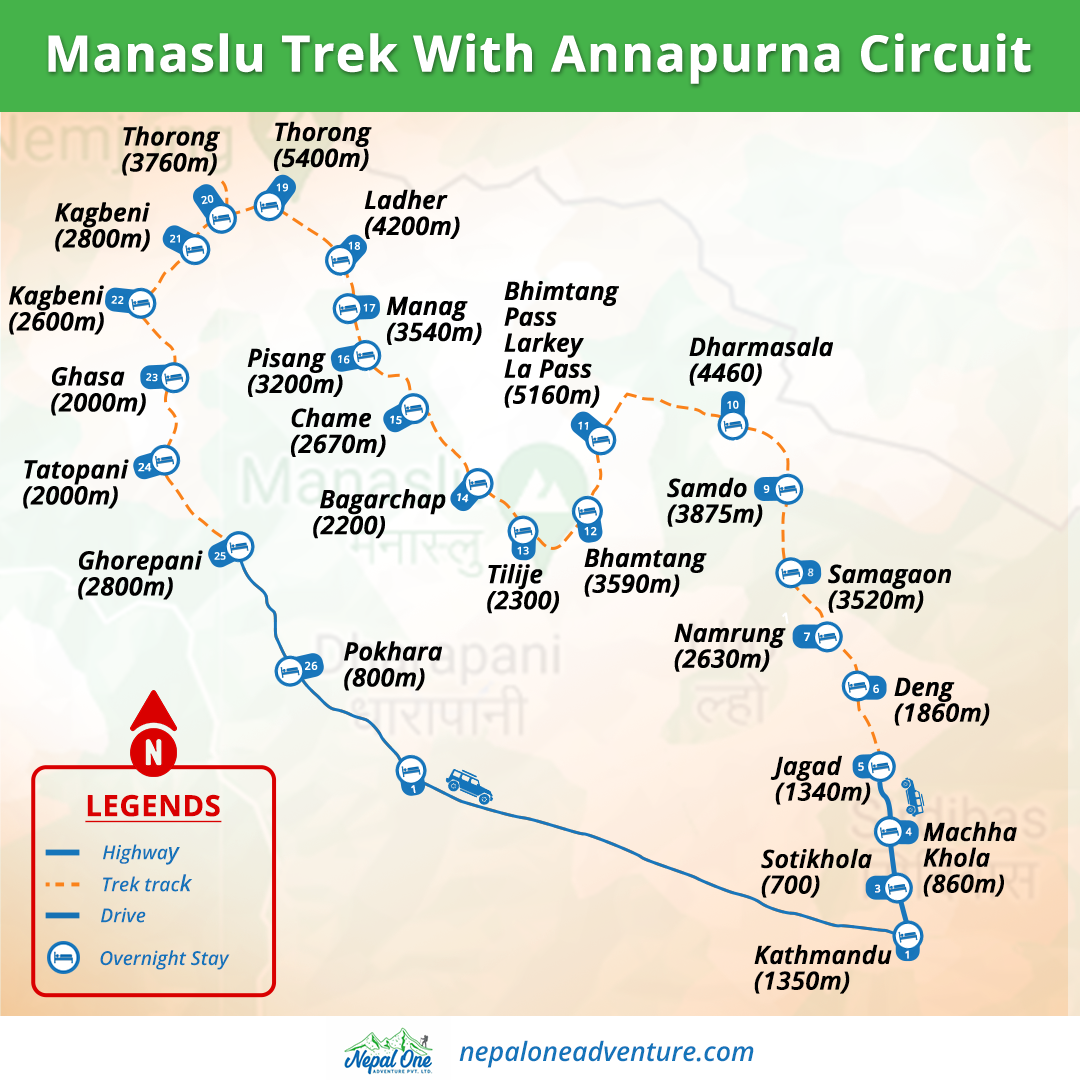 Manaslu Trek with Annapurna Circuit